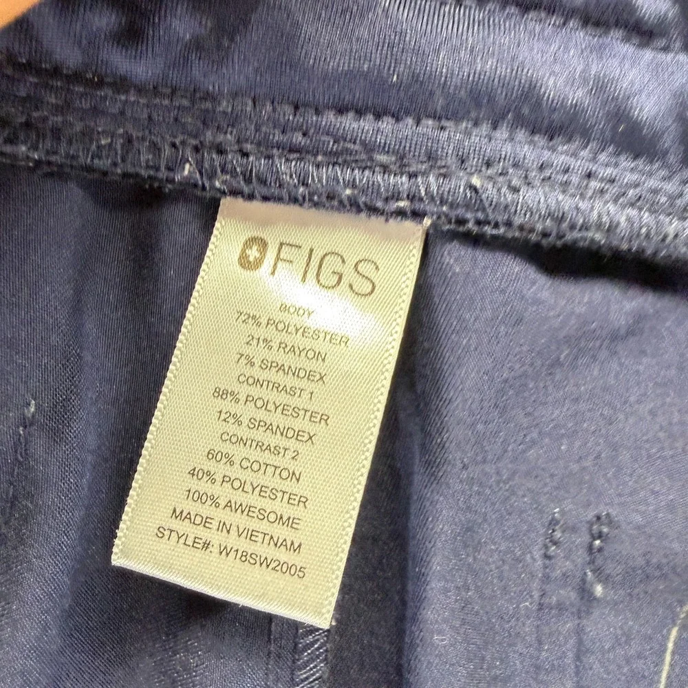 Figs Scrub Pant Mens M Blue Polyester Jogger Tapered Medical Nursing Uniform
